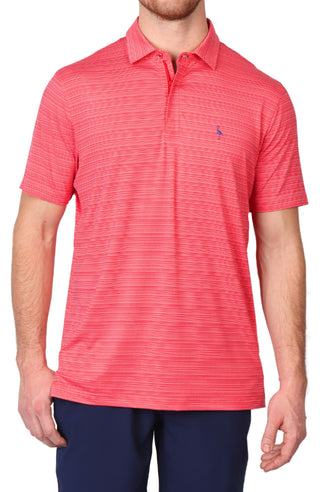 Yarn Dye Stripe Zipper Performance Polo