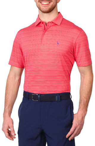 Yarn Dye Stripe Zipper Performance Polo