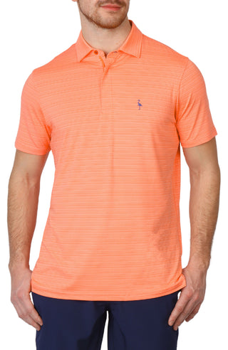 Yarn Dye Stripe Zipper Performance Polo