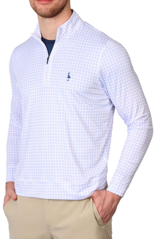 White Four Square Performance Quarter-Zip