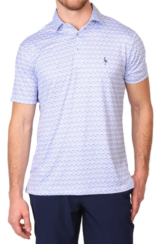 Floral Chain Print Performance Polo