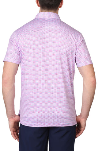 Pink Micro Floral Performance Polo