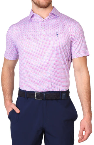 Pink Micro Floral Performance Polo