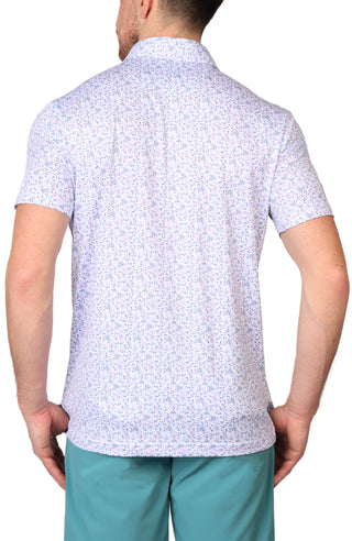 Ditsy Floral Print Performance Polo