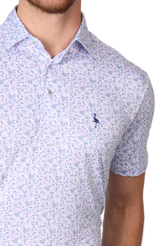 Ditsy Floral Print Performance Polo