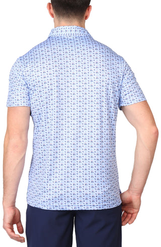 Golf Carts Printed Performance Polo
