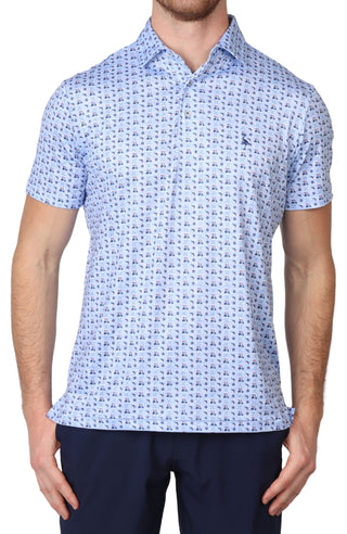 Golf Carts Printed Performance Polo