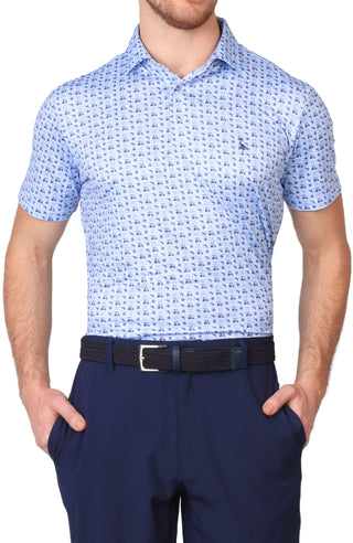 Golf Carts Printed Performance Polo