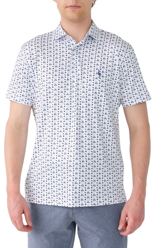 White Golf Cart Performance Polo