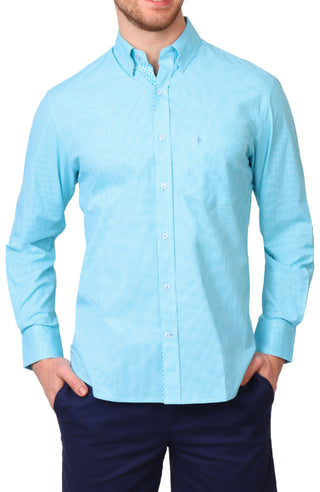 Signature Micro Gingham Long Sleeve Sport Shirt