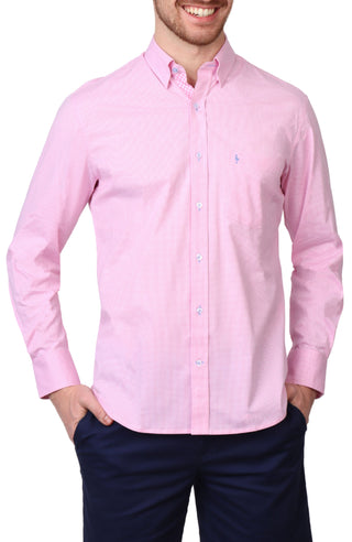 Signature Micro Gingham Long Sleeve Sport Shirt