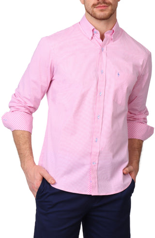 Signature Micro Gingham Long Sleeve Sport Shirt