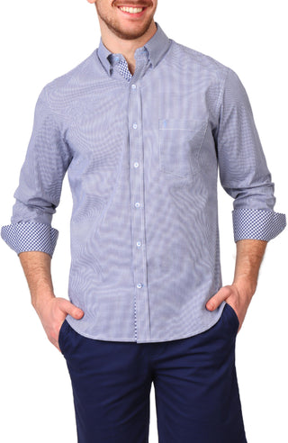 Signature Micro Gingham Long Sleeve Sport Shirt