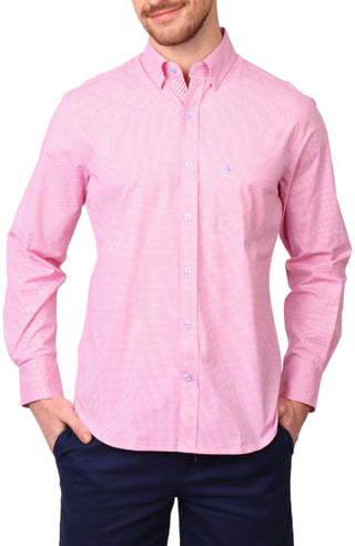 Signature Micro Gingham Long Sleeve Sport Shirt