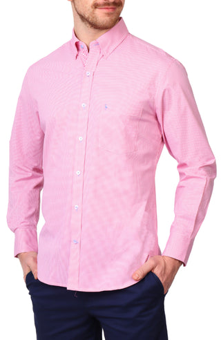 Signature Micro Gingham Long Sleeve Sport Shirt