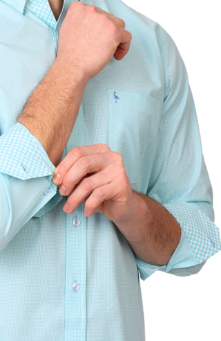 Signature Micro Gingham Long Sleeve Sport Shirt