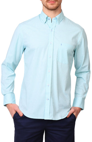 Signature Micro Gingham Long Sleeve Sport Shirt