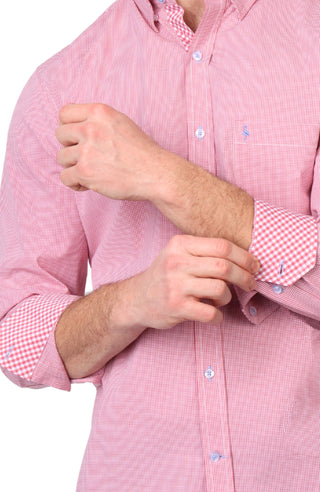 Signature Micro Gingham Long Sleeve Sport Shirt