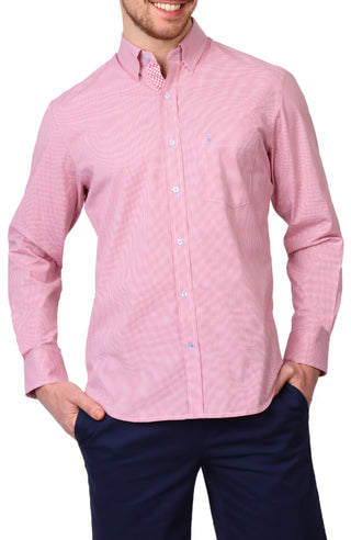 Signature Micro Gingham Long Sleeve Sport Shirt