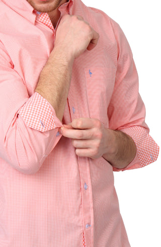 Signature Micro Gingham Long Sleeve Sport Shirt