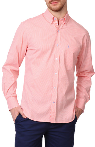 Signature Micro Gingham Long Sleeve Sport Shirt