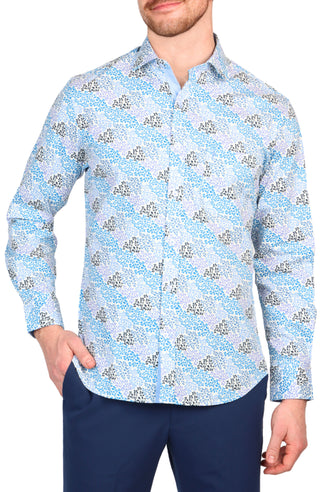 Twilight Vine Print Long Sleeve Sport Shirt