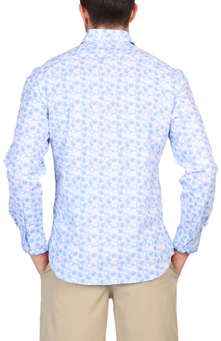 Wildflower Print Long Sleeve Sport Shirt