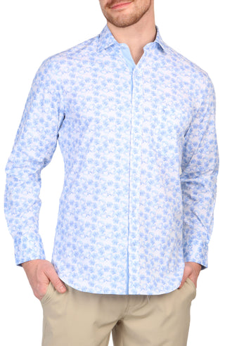 Wildflower Print Long Sleeve Sport Shirt