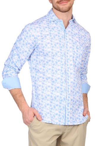 Wildflower Print Long Sleeve Sport Shirt