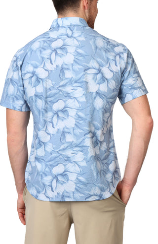 Tropical Seersucker Short Sleeve Shirt