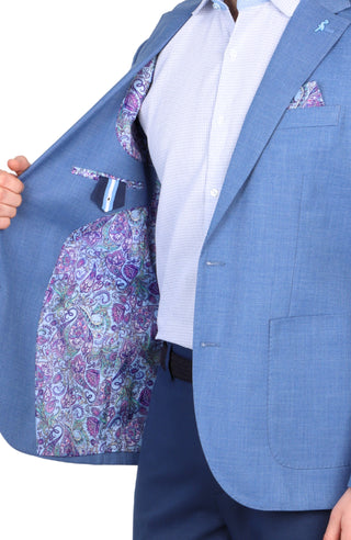 Steel Blue Cross Dyed Sport Coat