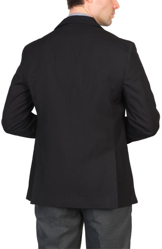 Black Textured Solid Sport Coat