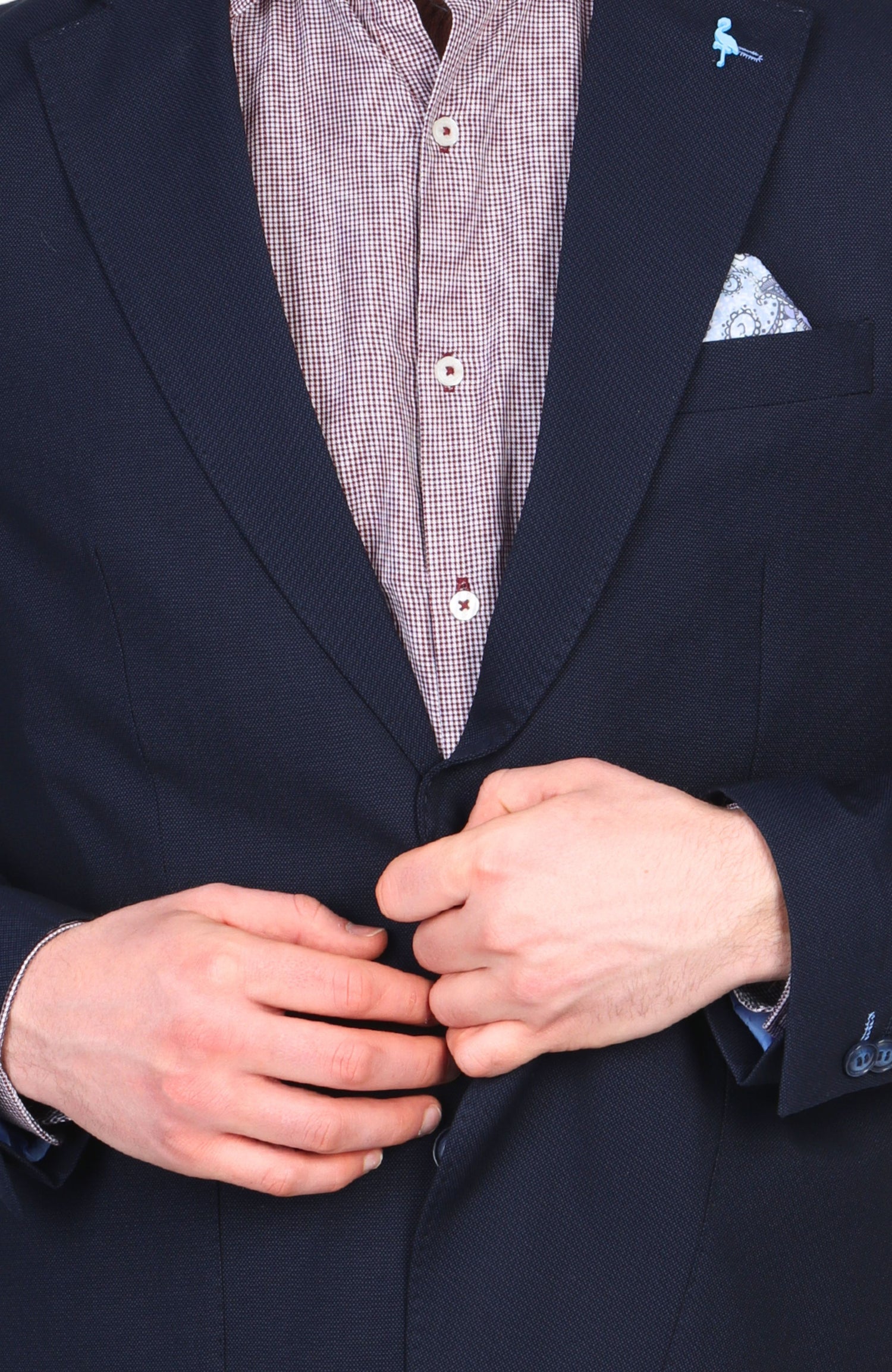 Navy Textured Solid Sport Coat
