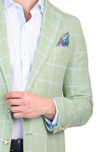 Olive Yarn Dye Windowpane Sport Coat