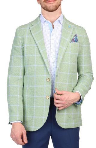 Olive Yarn Dye Windowpane Sport Coat