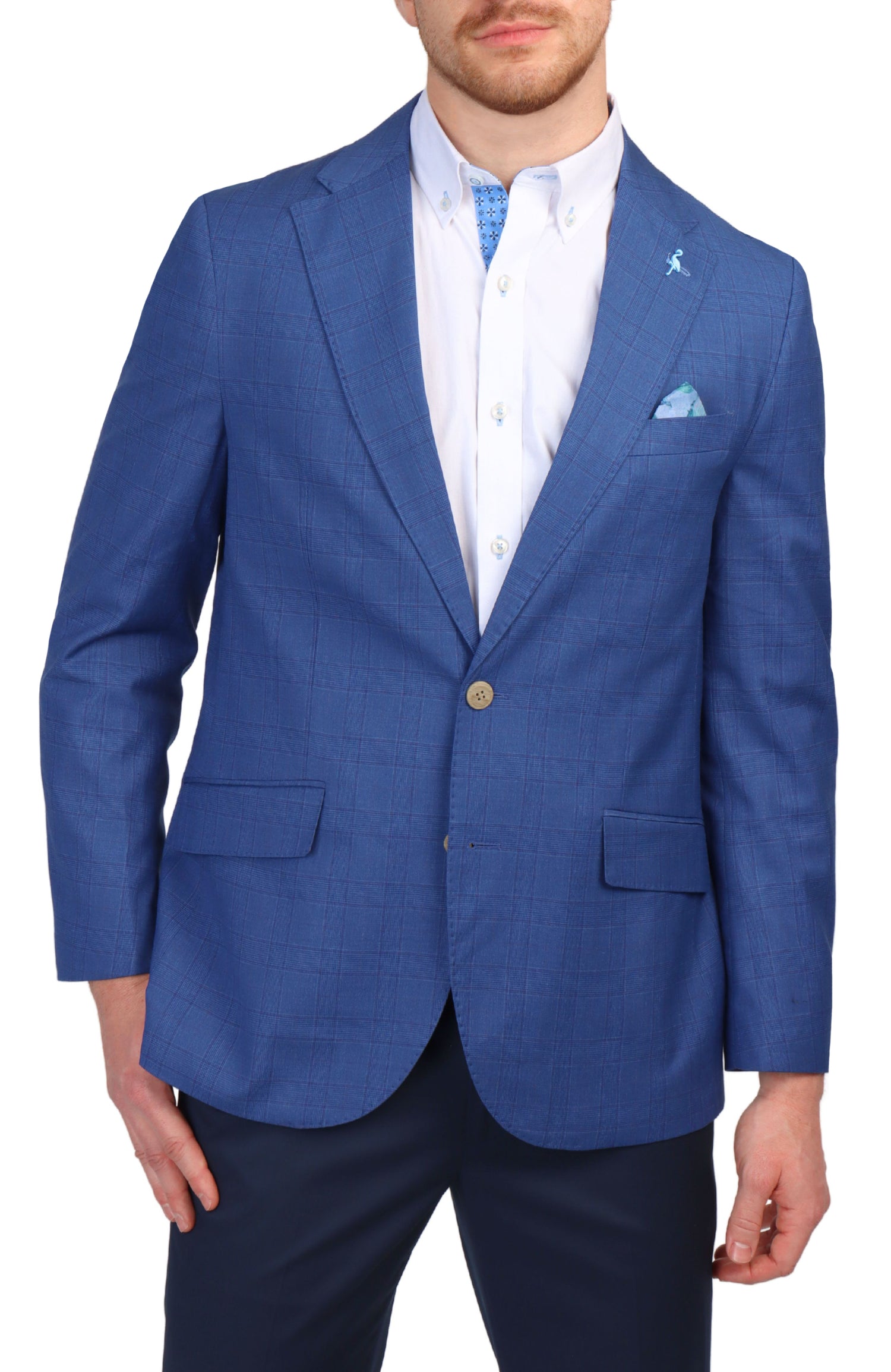 Blue Shadow Plaid Sport Coat