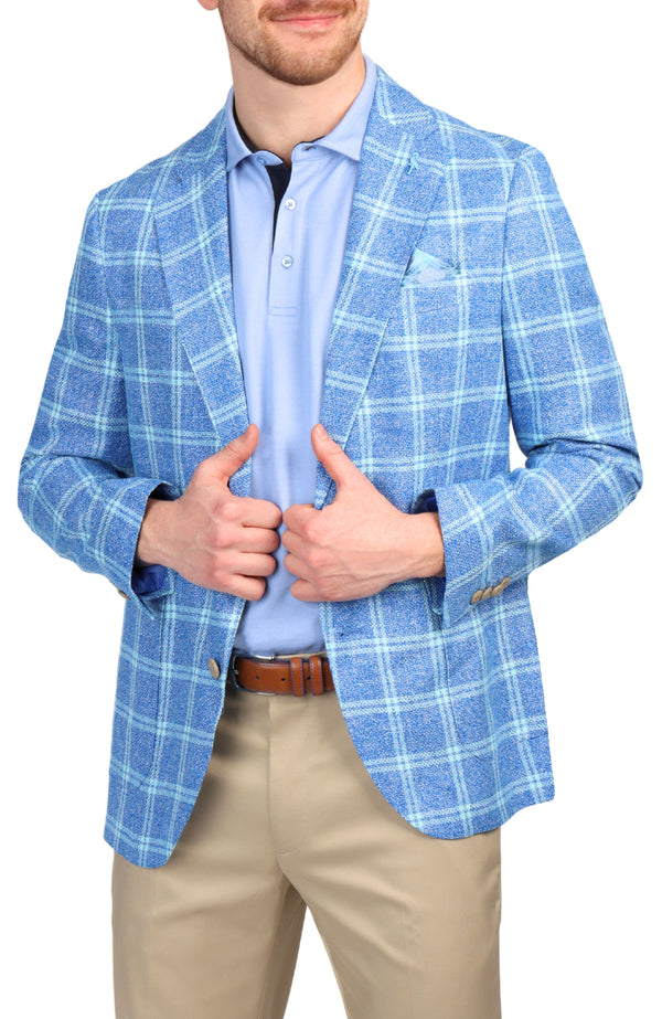 Royal Blue Yarn Dye Windowpane Sport Coat