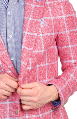 Sunwashed Red Windowpane Sport Coat