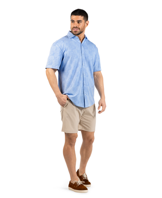 Tropical Print Modal Short Sleeve Shirt