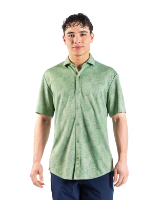 Tropical Print Modal Short Sleeve Shirt