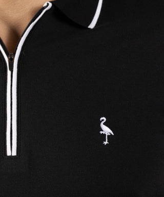 Quarter Zip Fine Pique Polo