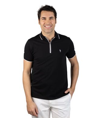 Quarter Zip Fine Pique Polo