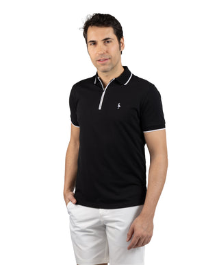 Quarter Zip Fine Pique Polo