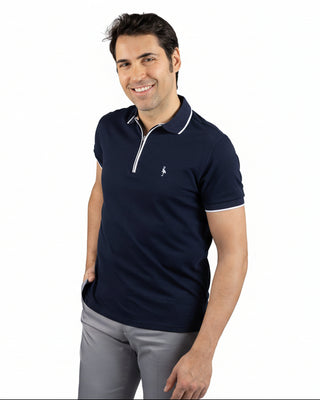 Quarter Zip Fine Pique Polo