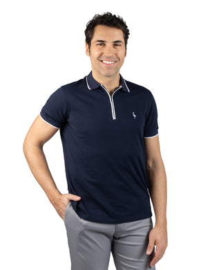 Quarter Zip Fine Pique Polo