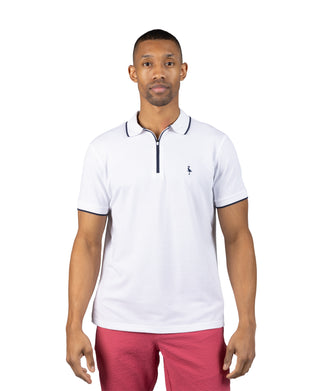 Quarter Zip Fine Pique Polo