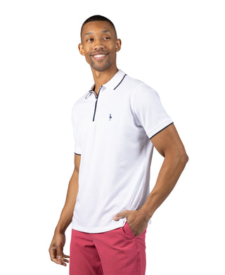 Quarter Zip Fine Pique Polo