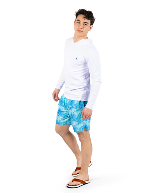 Leaves Printed Swim Shorts