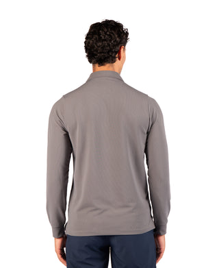 Micro Grid Textured Long Sleeve Performance Polo