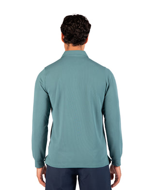 Micro Grid Textured Long Sleeve Performance Polo